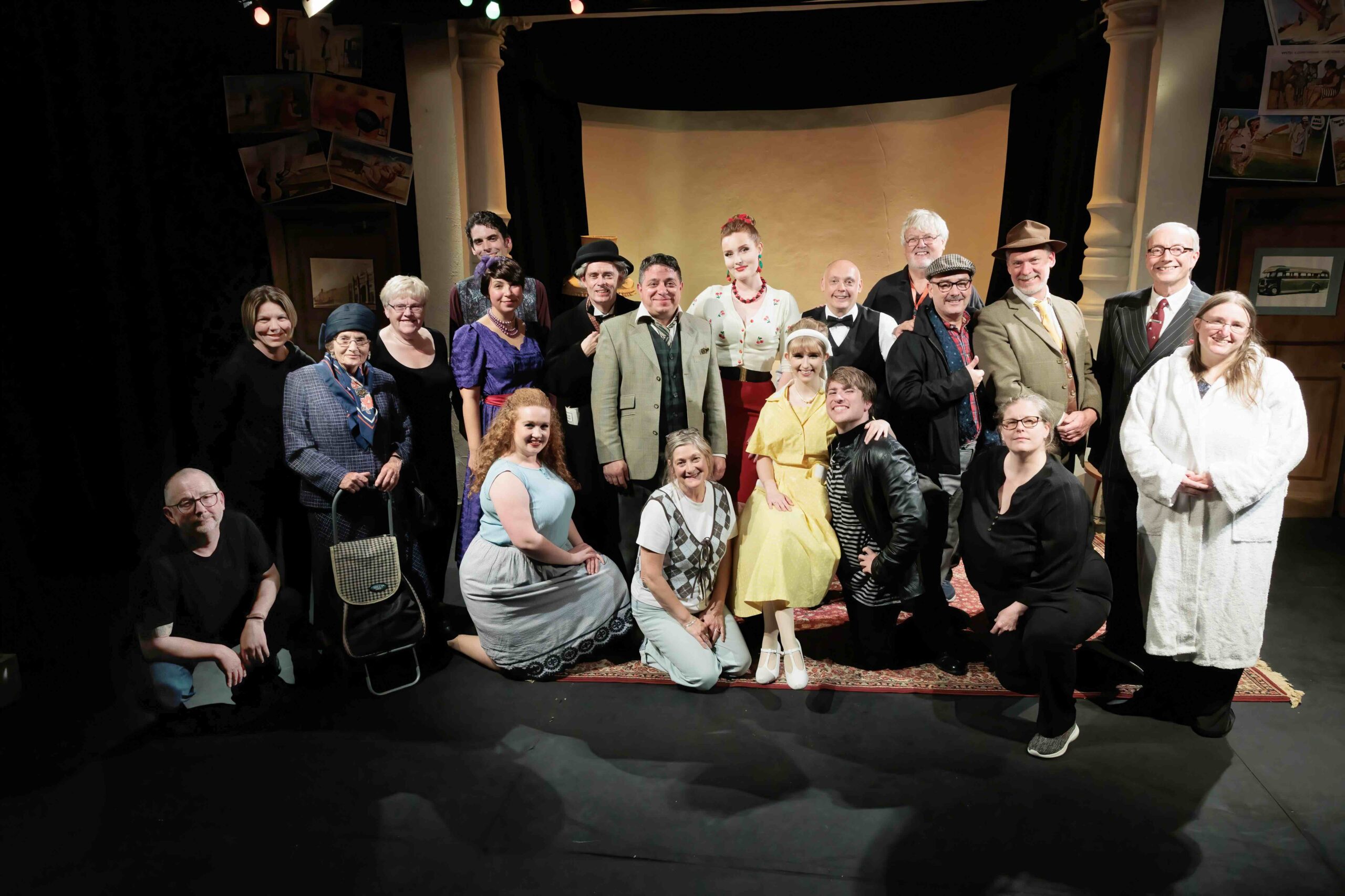 The cast and crew of One Man To Guvnors pose for a photo